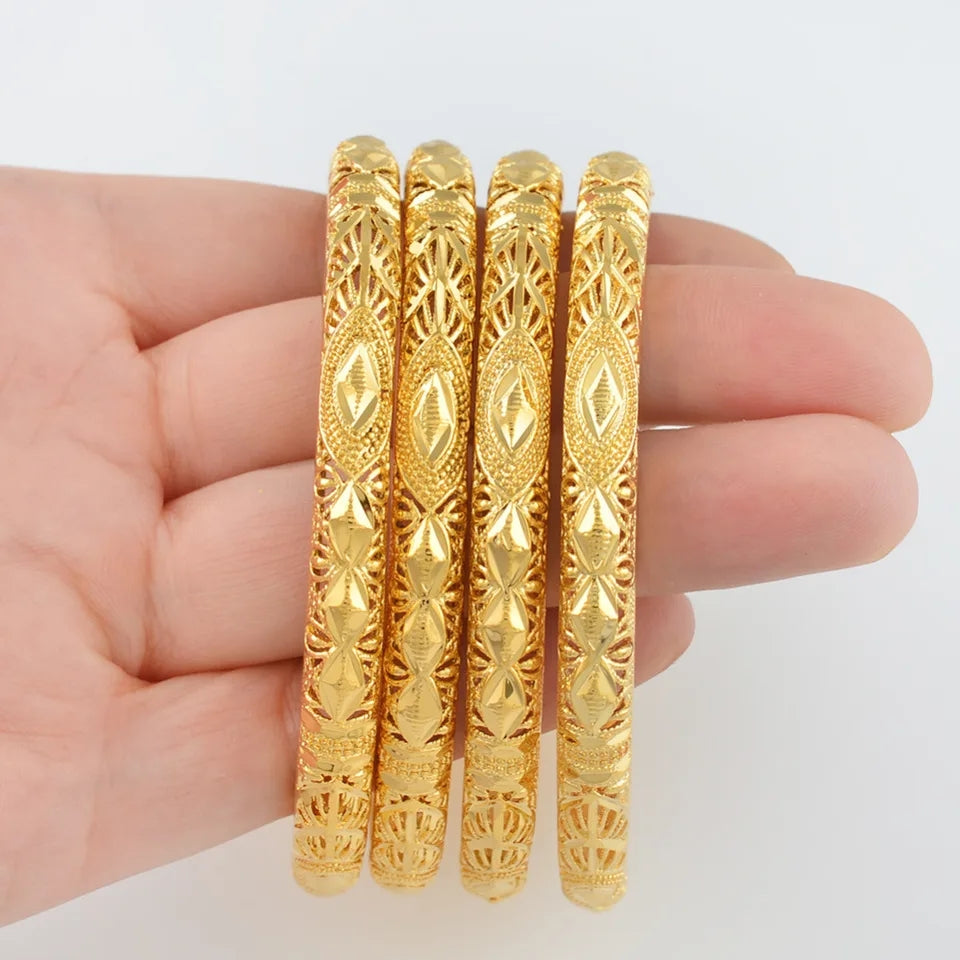 Indian Bridal Bangles, 24k Gold Plated Bangles