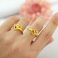 Gold Ring, Double Heart Shape Rings, Wedding Ring