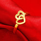 Gold Ring, Double Heart Shape Rings, Wedding Ring
