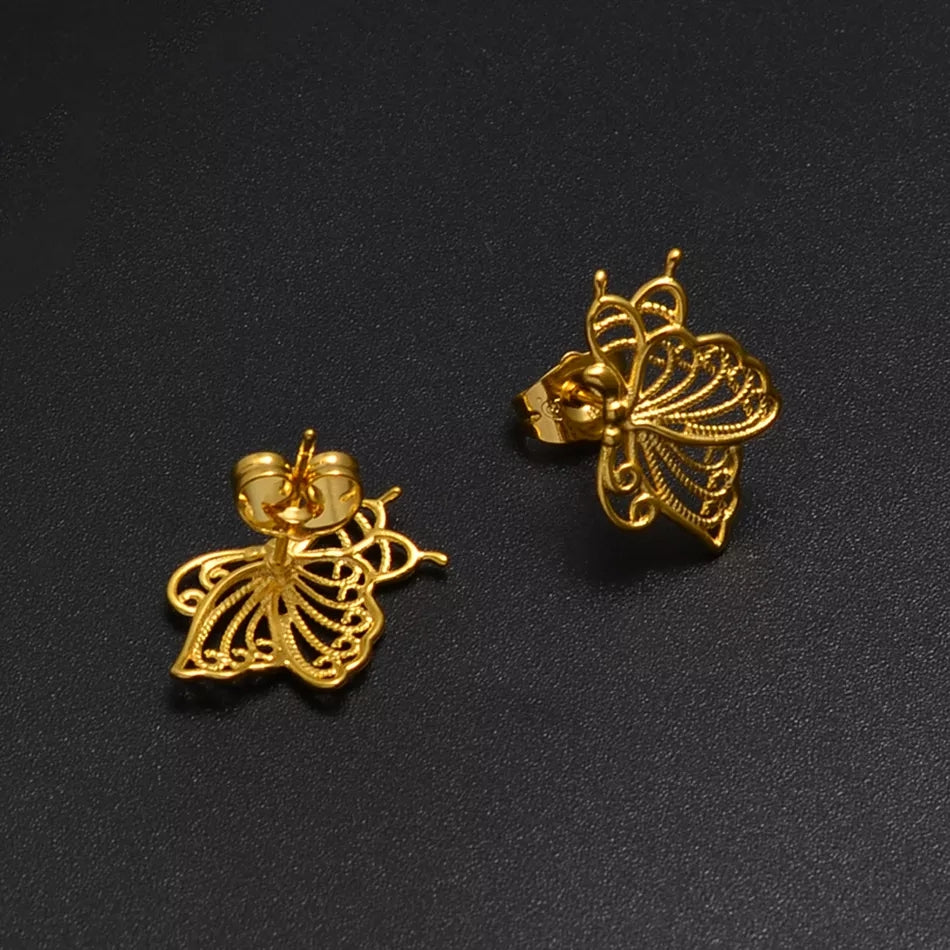 Butterfly Gold Earrings, Earrings
